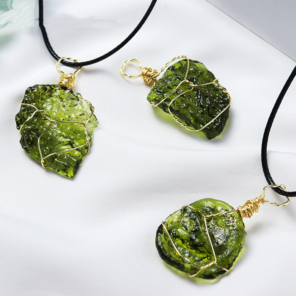 Meteorite Pendant Rough Stone Jewelry Necklace