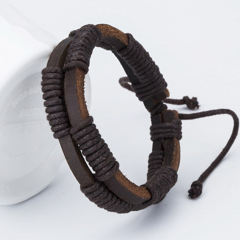 Leather braided bracelet