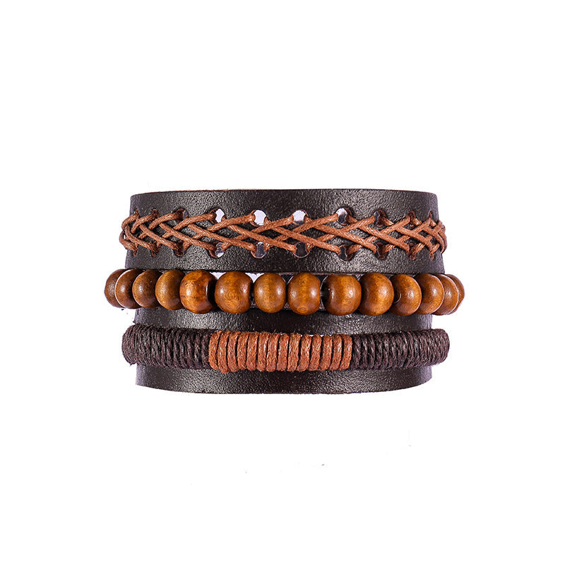 Cowhide braided bracelet