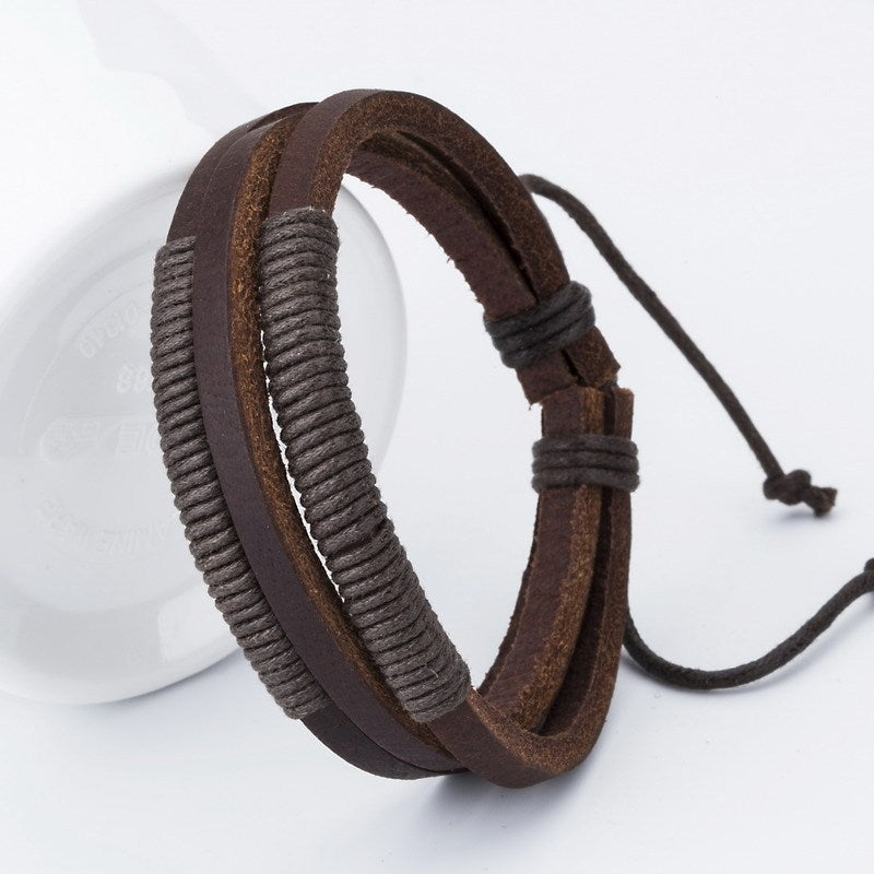 Leather braided bracelet