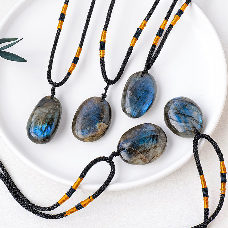 Labradorite Rough Stone Pendant Necklace Pendant