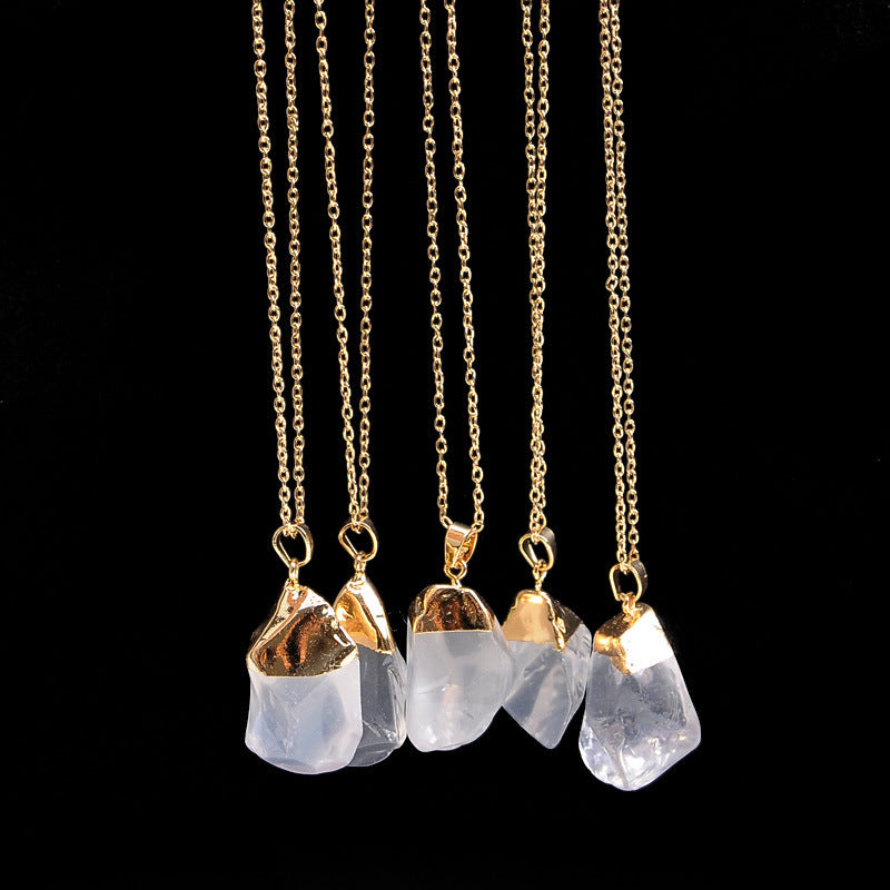 Rough Stone And Phnom Penh Single Ring Necklace