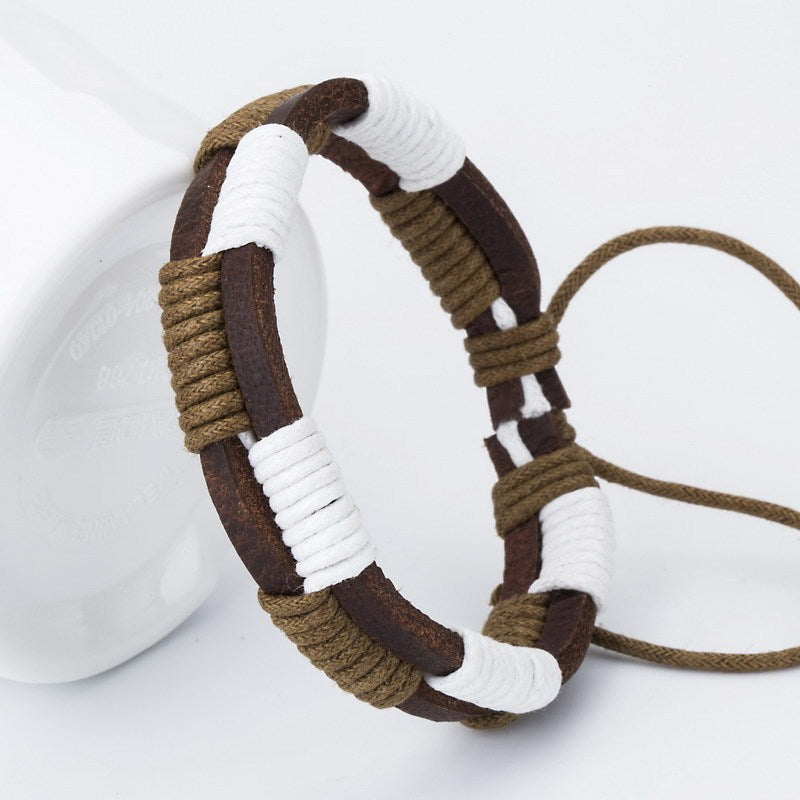 Leather braided bracelet