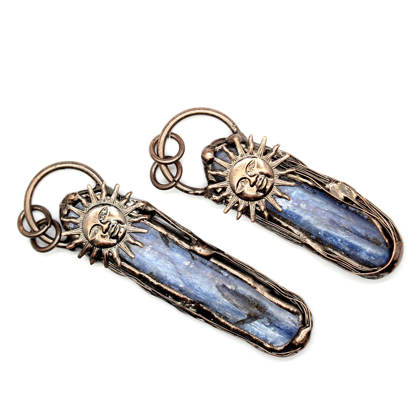 Personality Rough Pendant Aquamarine Sun God Long Necklace