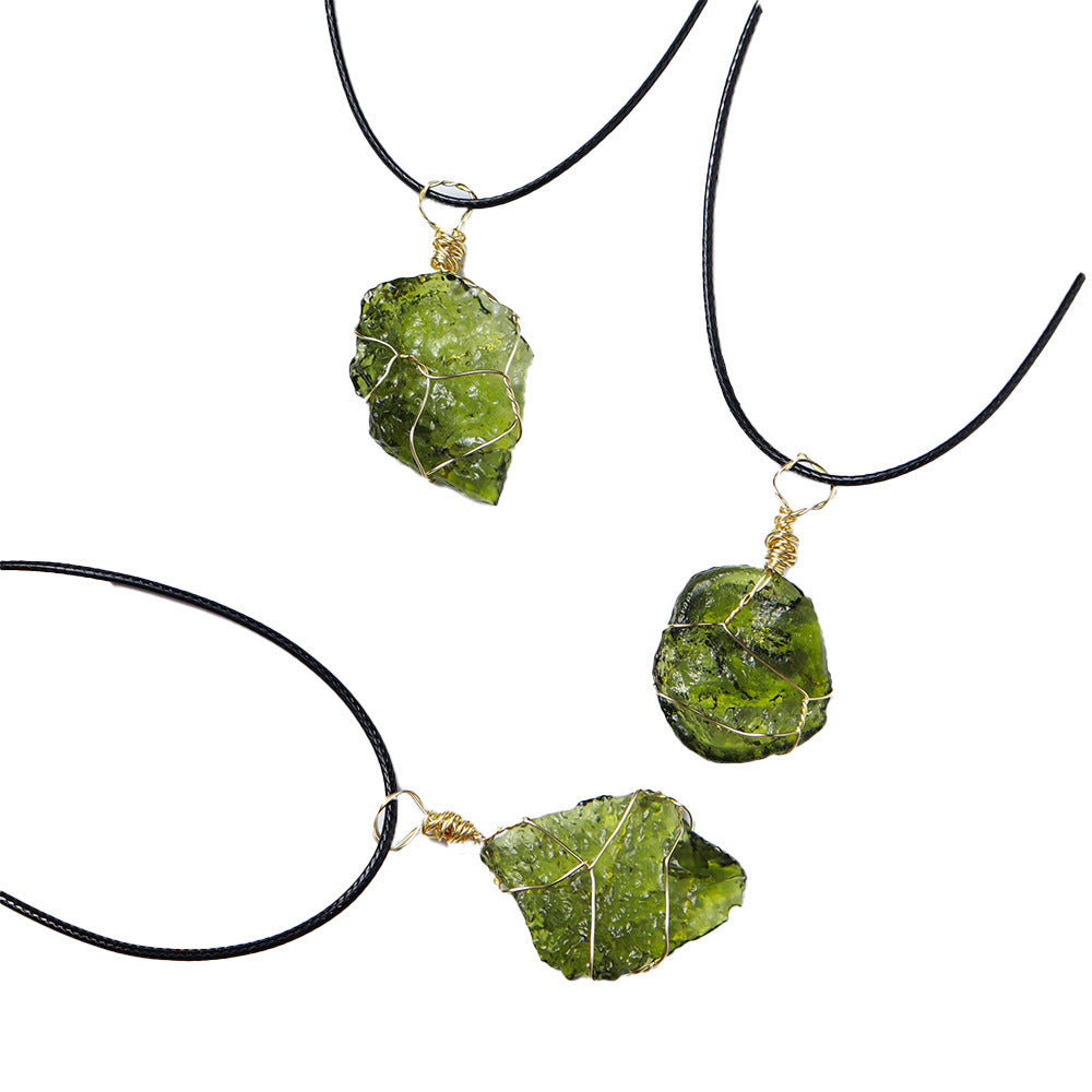 Meteorite Pendant Rough Stone Jewelry Necklace