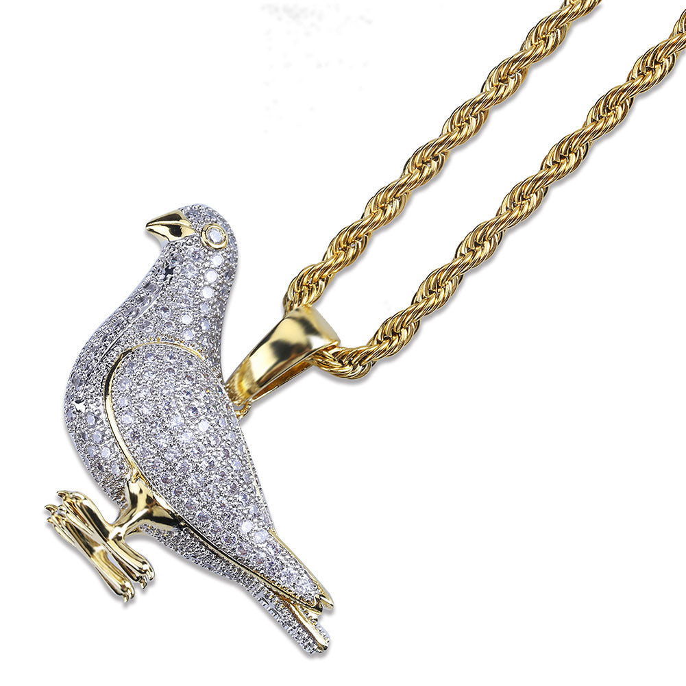 Micro Zirconia Two-color Hipster Animal Necklace