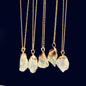 Rough Stone And Phnom Penh Single Ring Necklace