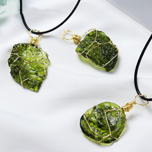 Meteorite Pendant Rough Stone Jewelry Necklace