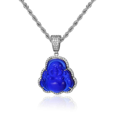 Hip Hop Necklace Opal Maitreya Buddha Pendant Necklace