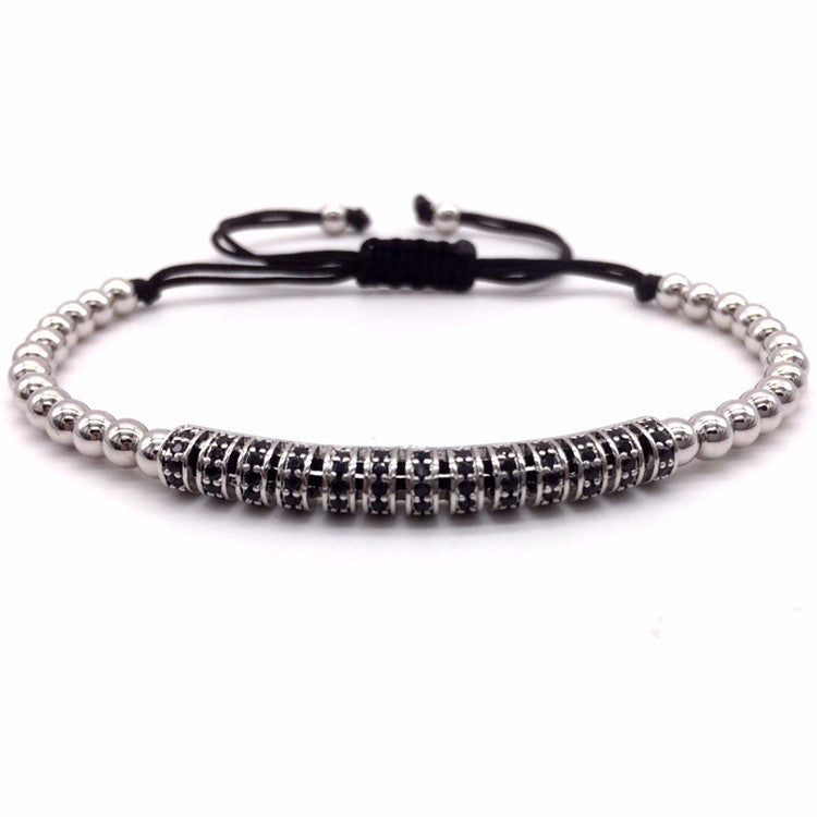 4mm copper bead adjustable braided bracelet