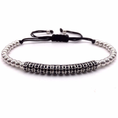 4mm copper bead adjustable braided bracelet