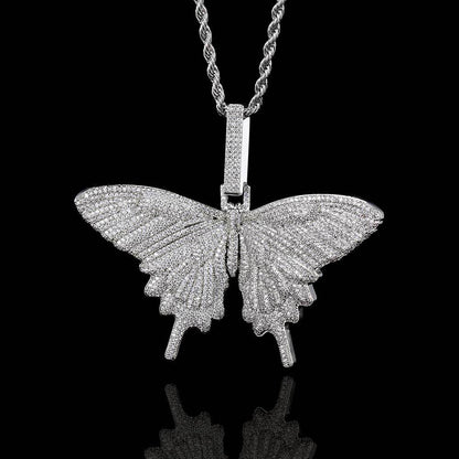 Hip Hop Large Butterfly Pendant Real Gold Electroplating Trendy Necklace