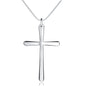 Women's Platinum Cross Alloy Necklace