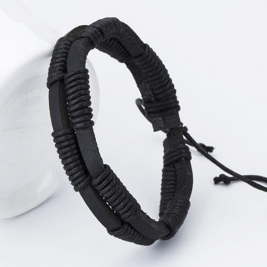 Leather braided bracelet