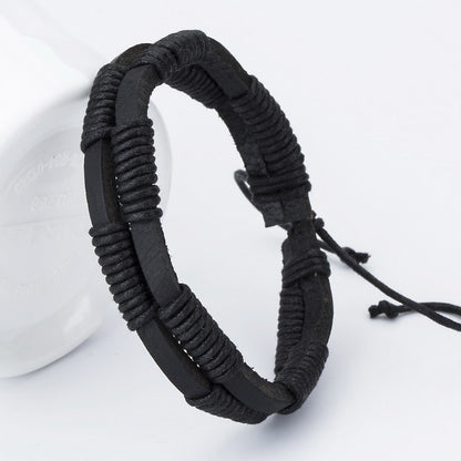 Leather braided bracelet