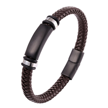 Braided stainless steel men's bracelet