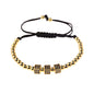 4mm copper bead adjustable braided bracelet