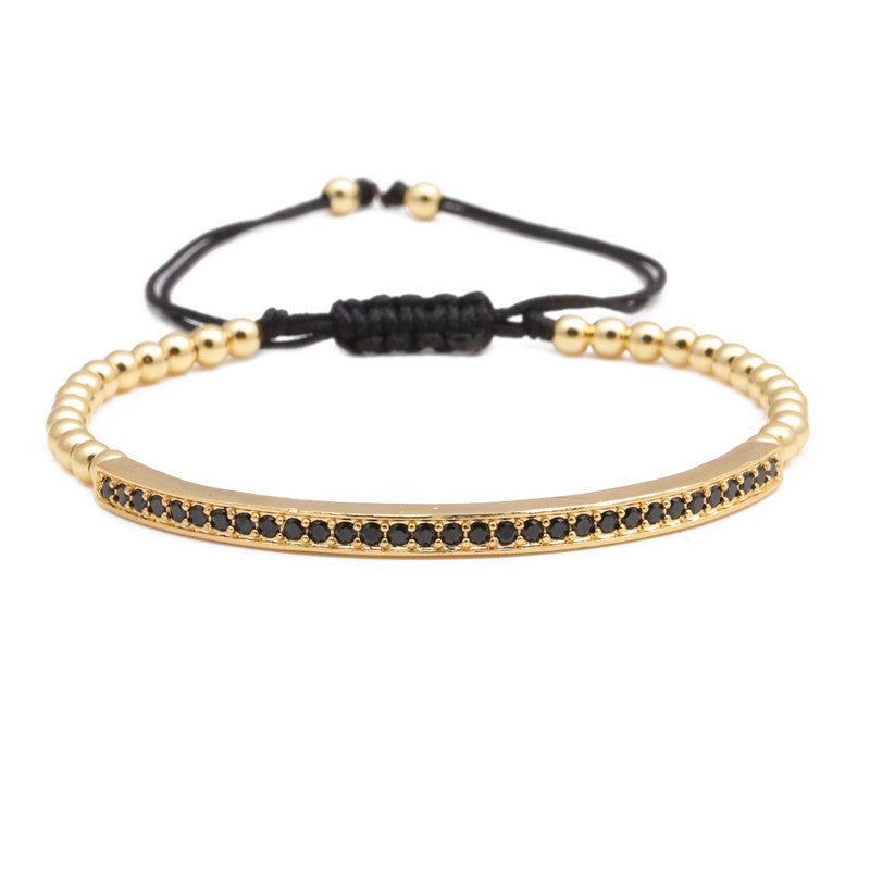 4mm copper bead adjustable braided bracelet