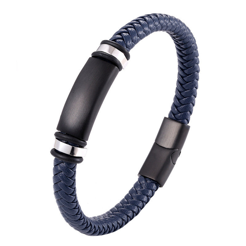 Braided stainless steel men's bracelet