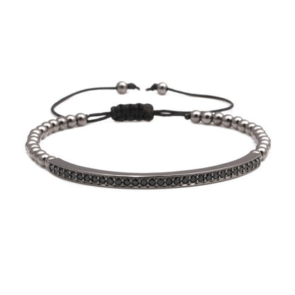 4mm copper bead adjustable braided bracelet