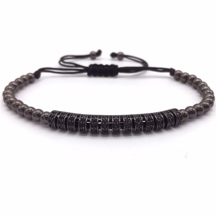 4mm copper bead adjustable braided bracelet