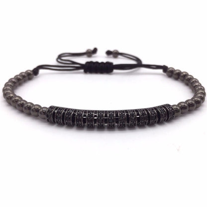 4mm copper bead adjustable braided bracelet