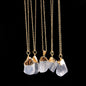 Rough Stone And Phnom Penh Single Ring Necklace
