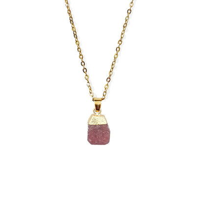 Cut Natural Necklace With Original Stone Pendant