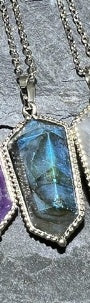 Natural Amethyst Crystal Agate Pendant Rough Stone Gemstone Necklace