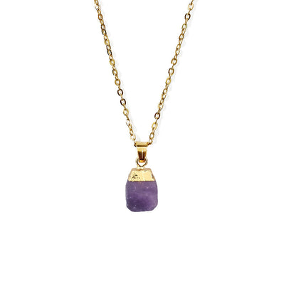 Cut Natural Necklace With Original Stone Pendant