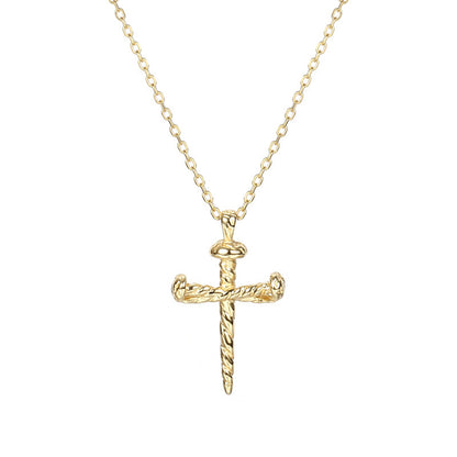 Simple Cross Necklace in Sterling Silver