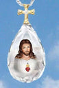 Crystal Cross Necklace Two Tone Pendant