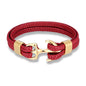 Braided Anchor Stainless Steel Leather Bracelet
