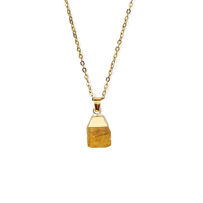 Cut Natural Necklace With Original Stone Pendant