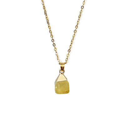 Cut Natural Necklace With Original Stone Pendant
