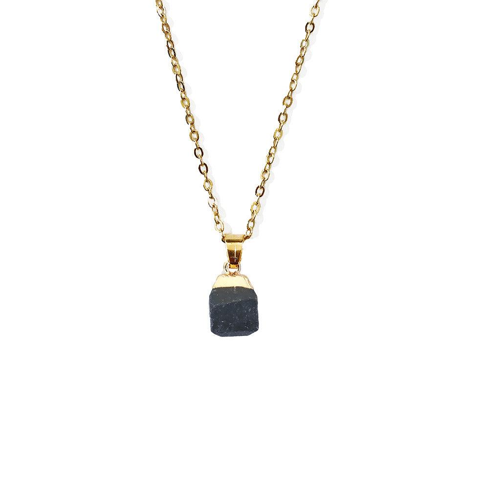 Cut Natural Necklace With Original Stone Pendant