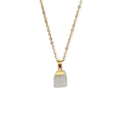 Cut Natural Necklace With Original Stone Pendant