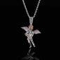 Hip Hop Arrow Wearing Wine Bottle Angel Pendant Real Gold Electroplated Copper Necklace