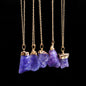 Rough Stone And Phnom Penh Single Ring Necklace